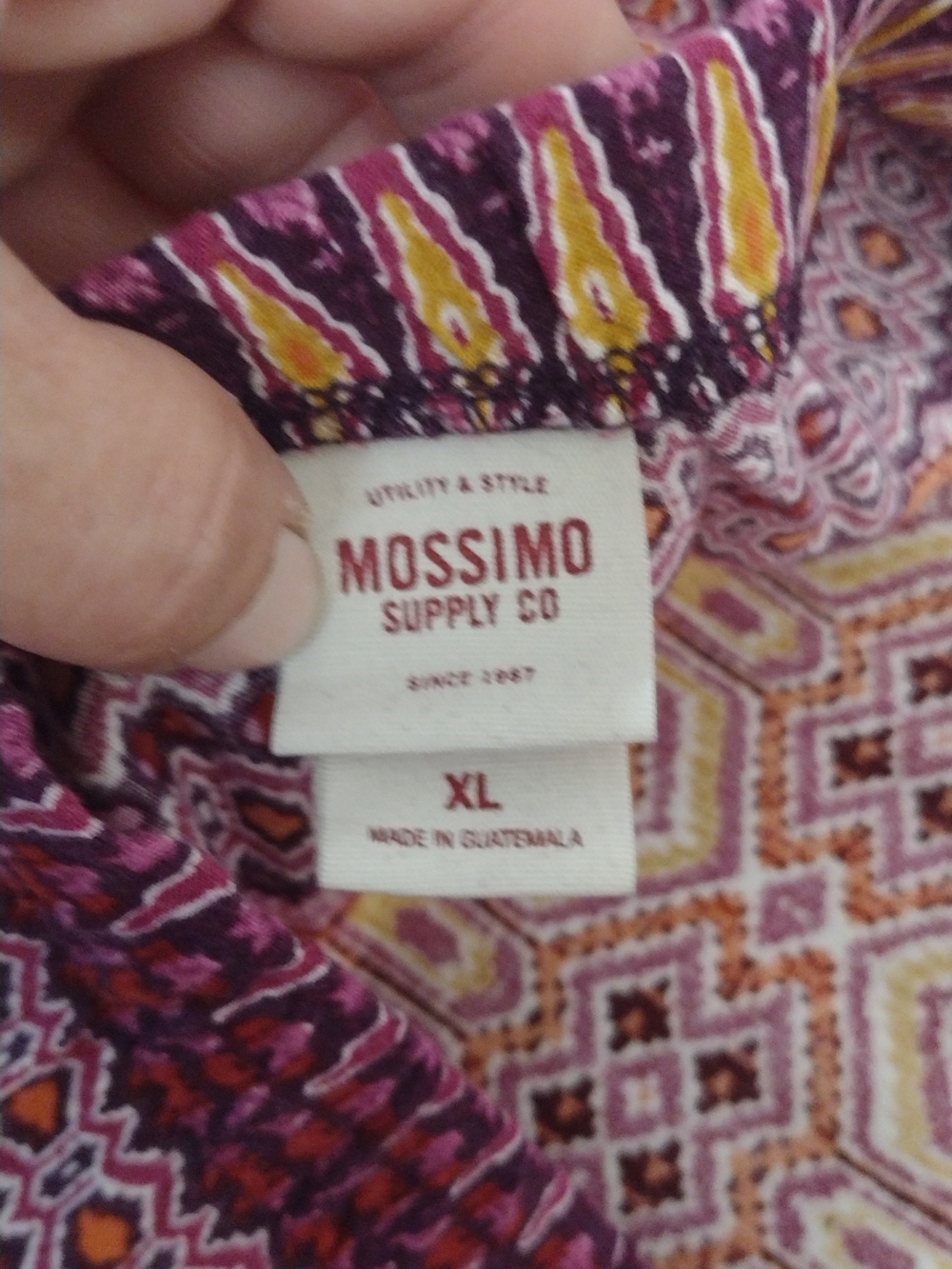 Mossimo Supply Co. Pink Yellow Geometric Tiered Maxi Skirt - Picture 6 of 7